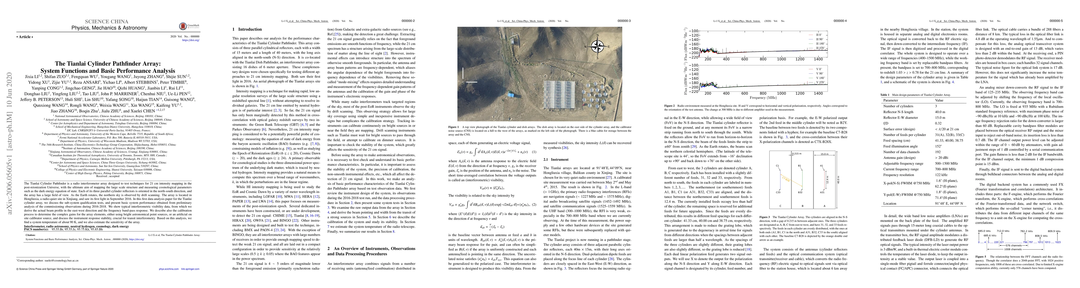 Thumbnail for The Tianlai Cylinder Pathfinder Array: System Functions and Basic
  Performance Analysis