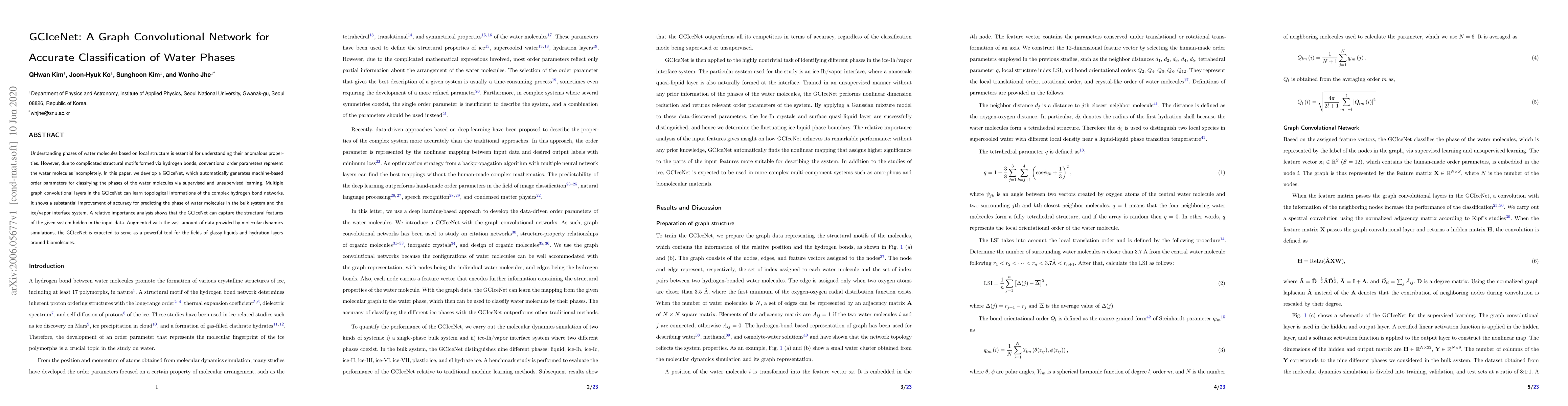 Thumbnail for GCIceNet: A Graph Convolutional Network for Accurate Classification of
  Water Phases