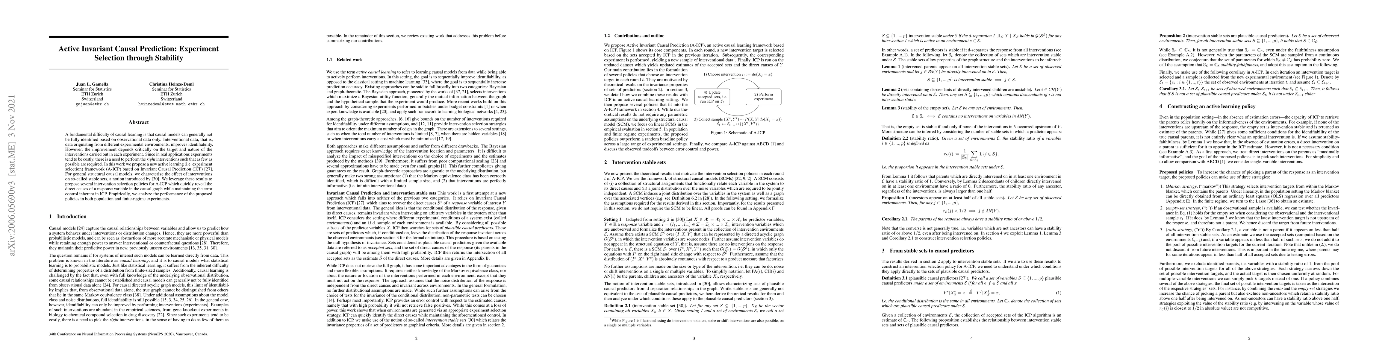 Thumbnail for Active Invariant Causal Prediction: Experiment Selection through
  Stability