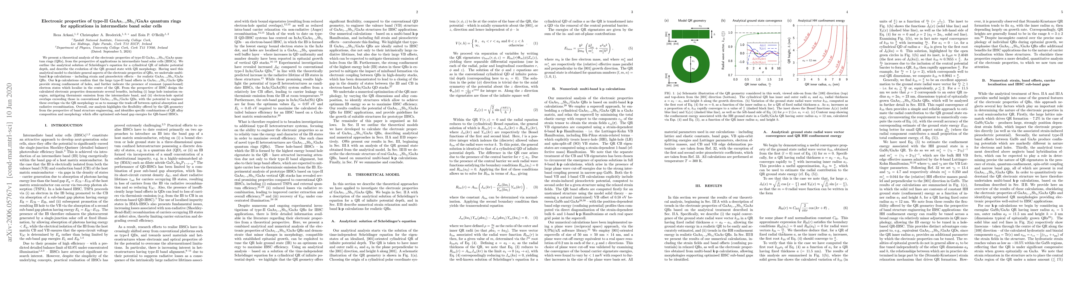 Thumbnail for Electronic properties of type-II GaAs$_{1-x}$Sb$_{x}$/GaAs quantum rings
  for applications in intermediate-band solar cells