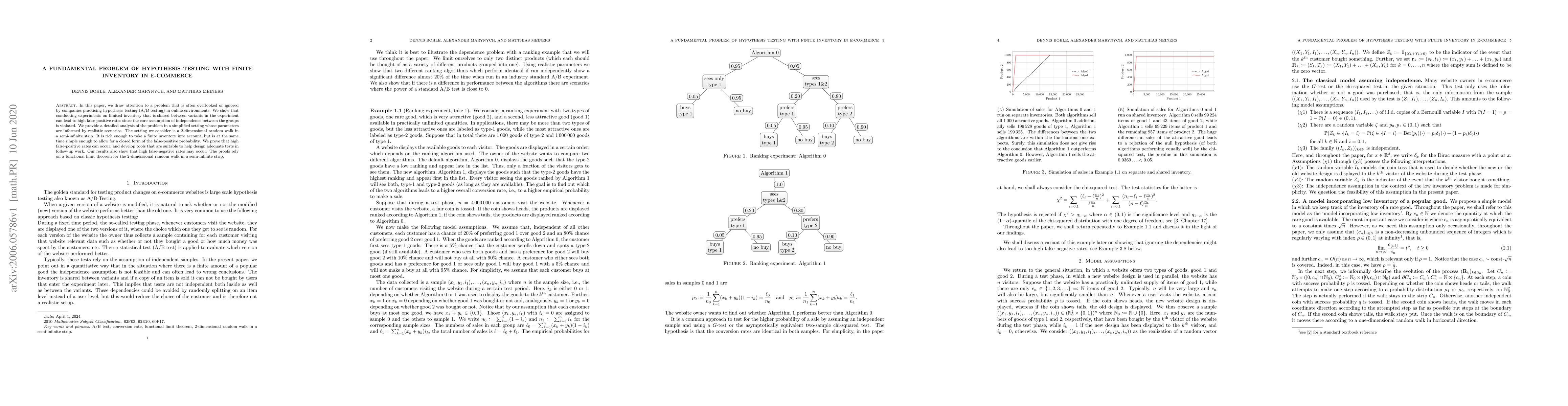 Thumbnail for A fundamental problem of hypothesis testing with finite inventory in
  e-commerce