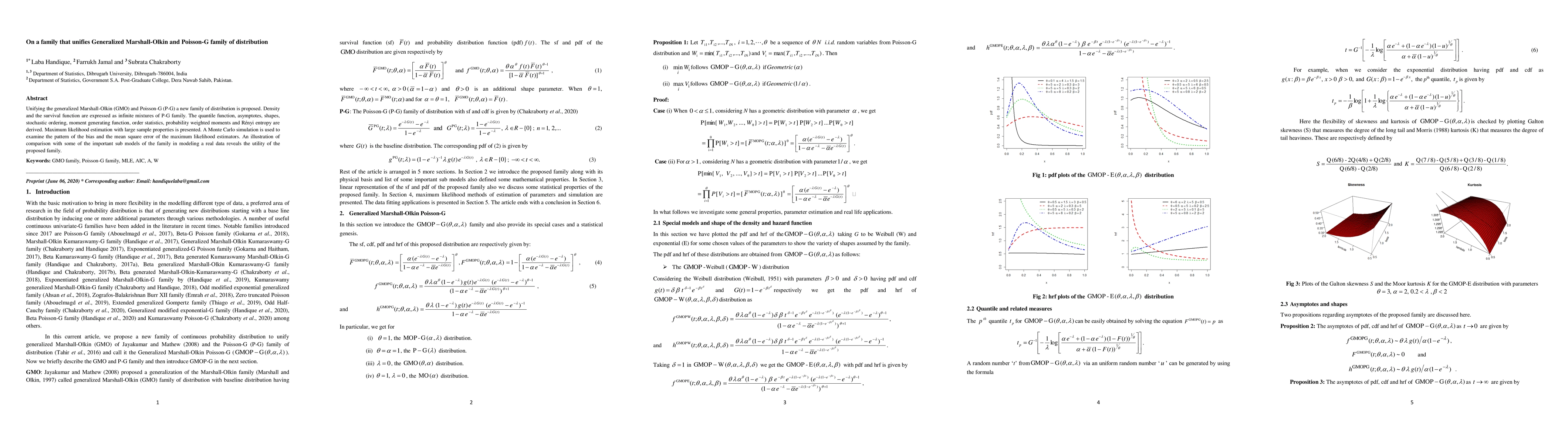 Thumbnail for On a family that unifies Generalized Marshall-Olkin and Poisson-G family
  of distribution