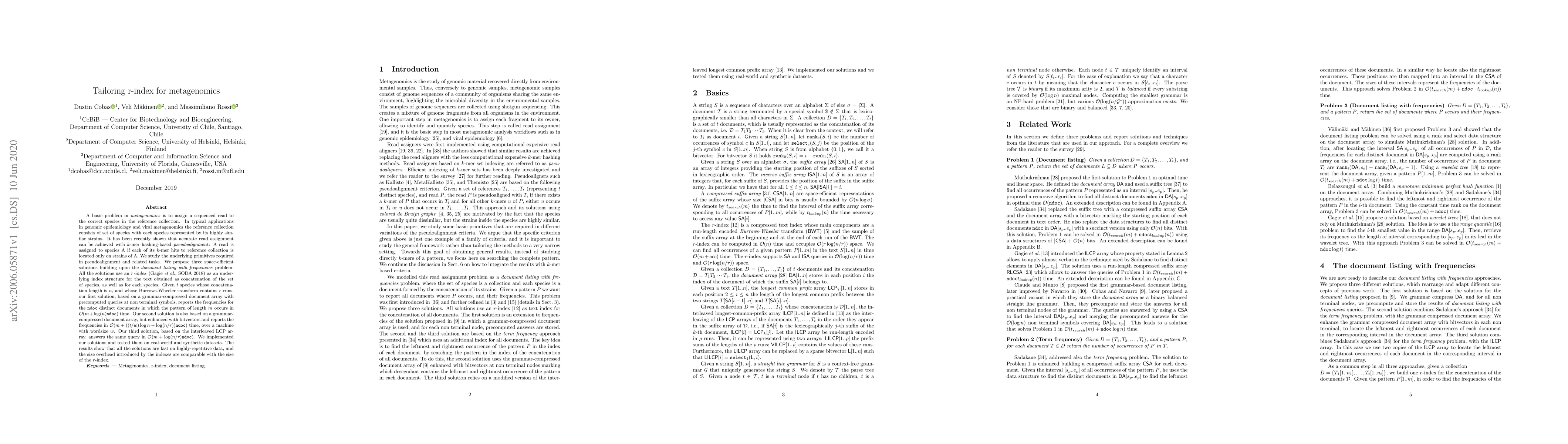 Thumbnail for Tailoring r-index for metagenomics