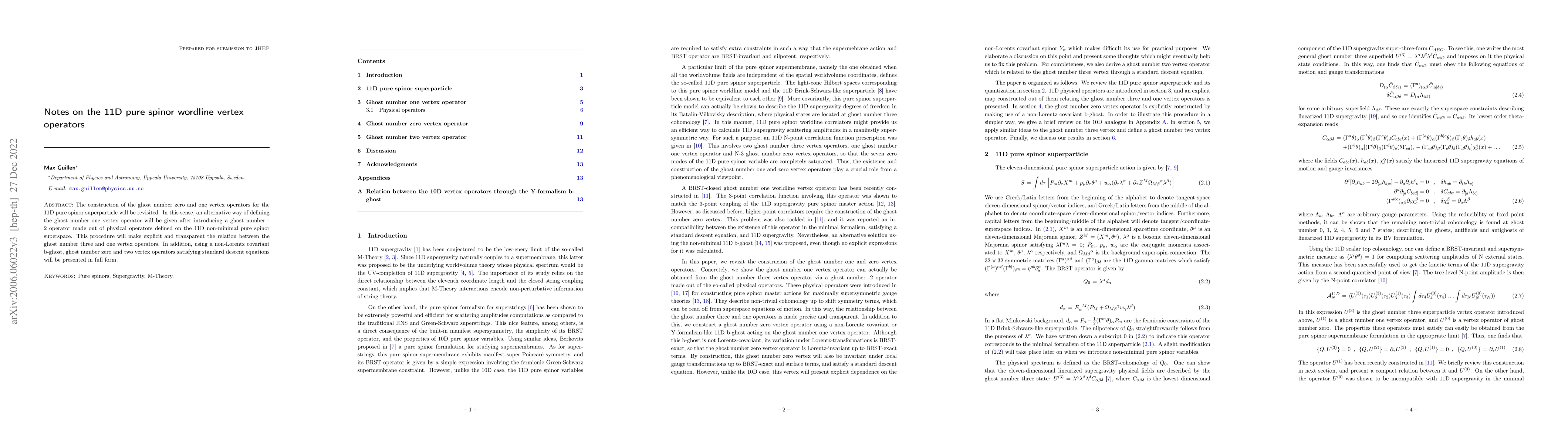 Thumbnail for Notes on the 11D pure spinor wordline vertex operators