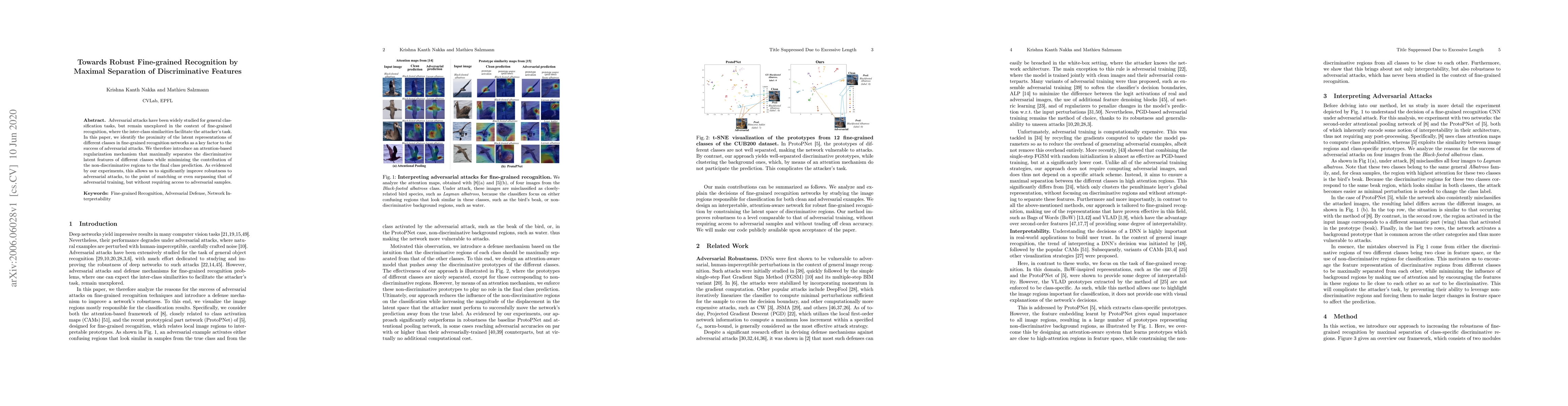 Thumbnail for Towards Robust Fine-grained Recognition by Maximal Separation of
  Discriminative Features
