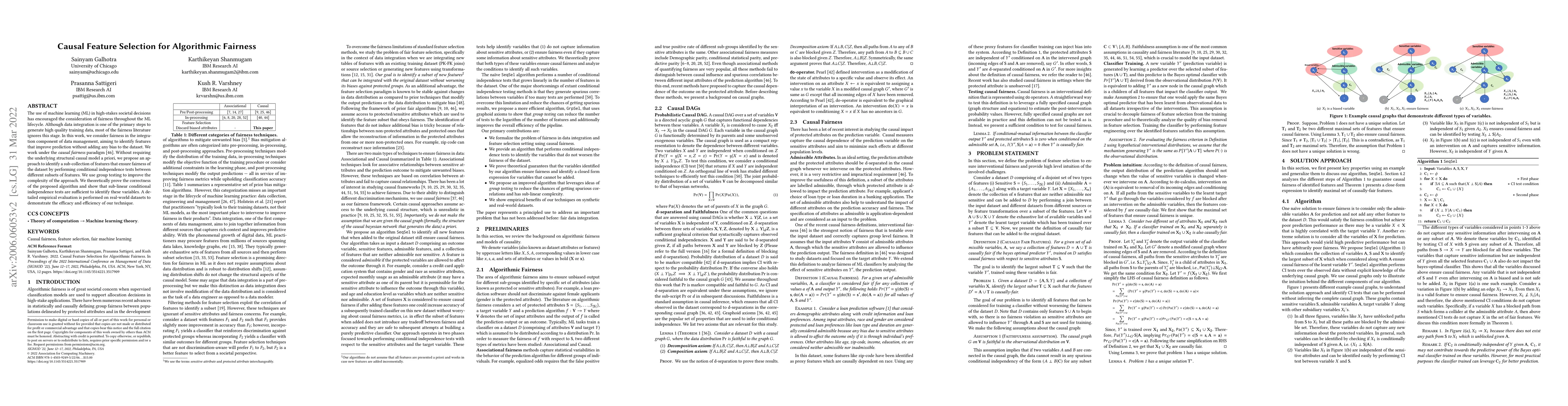 Thumbnail for Causal Feature Selection for Algorithmic Fairness