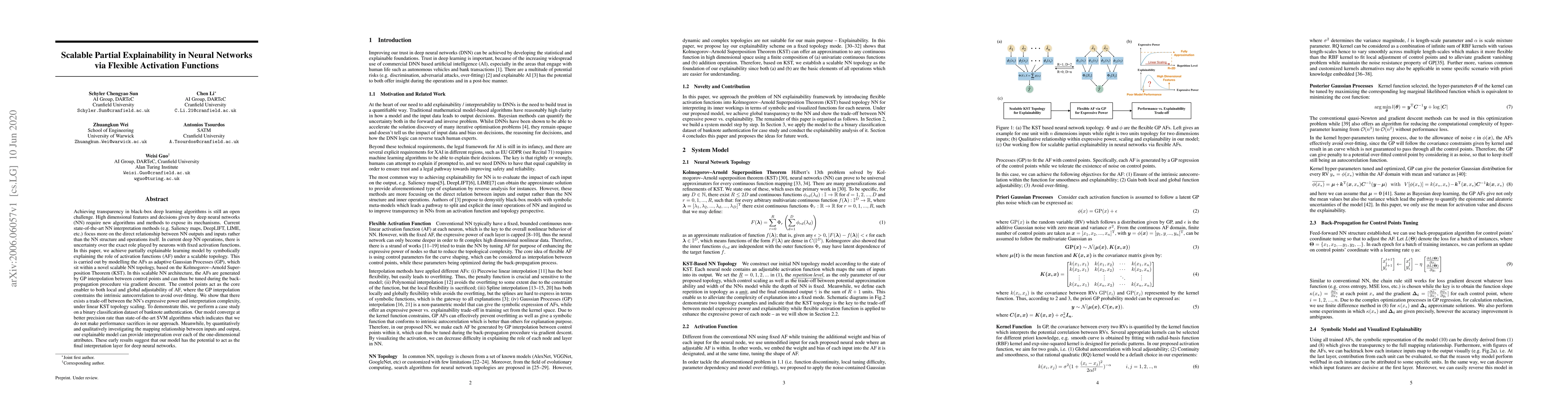 Thumbnail for Scalable Partial Explainability in Neural Networks via Flexible
  Activation Functions
