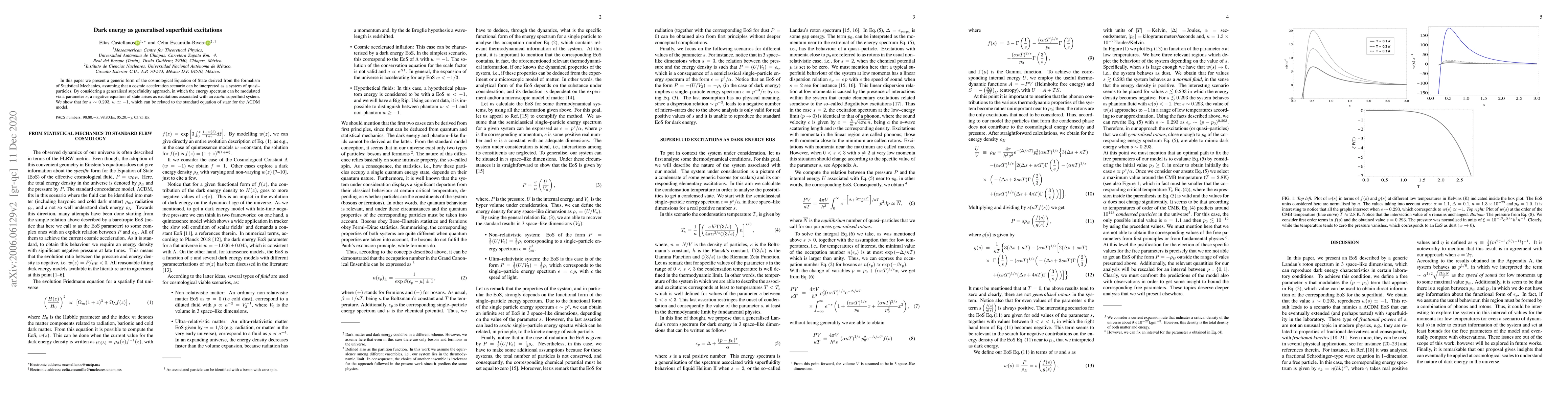 Thumbnail for Dark energy as generalised superfluid excitations