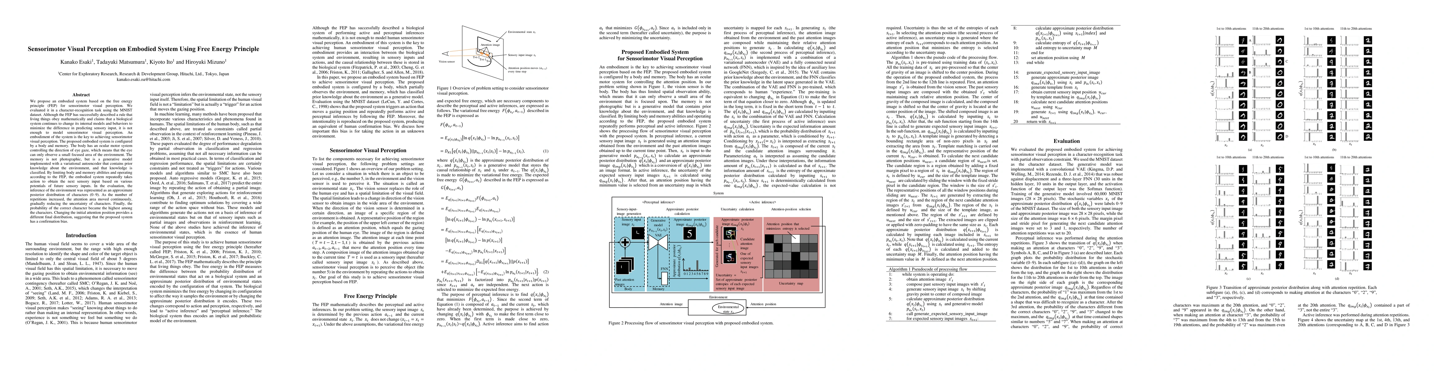 Thumbnail for Sensorimotor Visual Perception on Embodied System Using Free Energy
  Principle