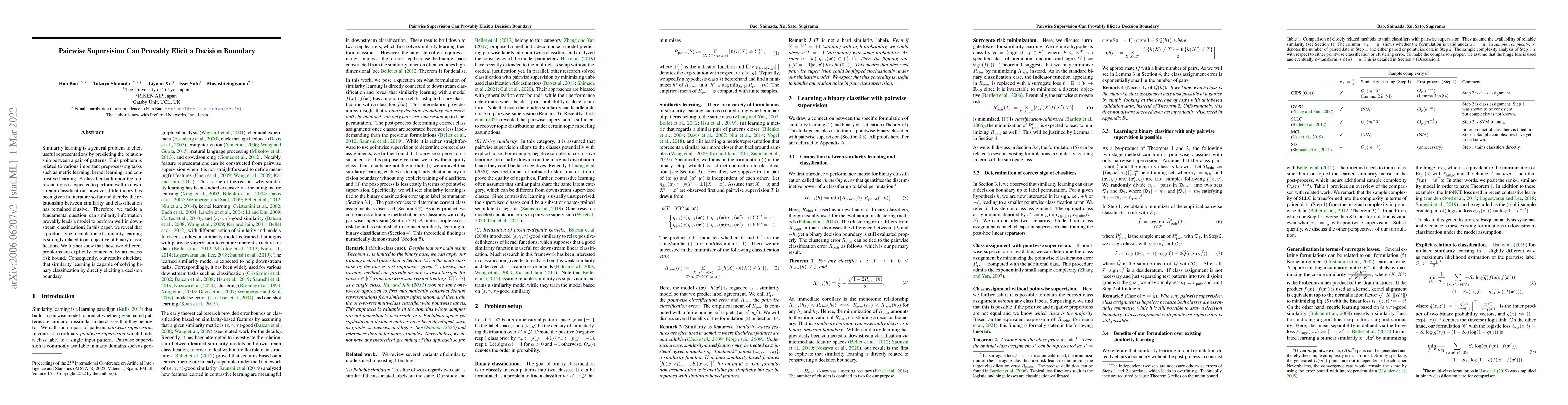 Thumbnail for Pairwise Supervision Can Provably Elicit a Decision Boundary