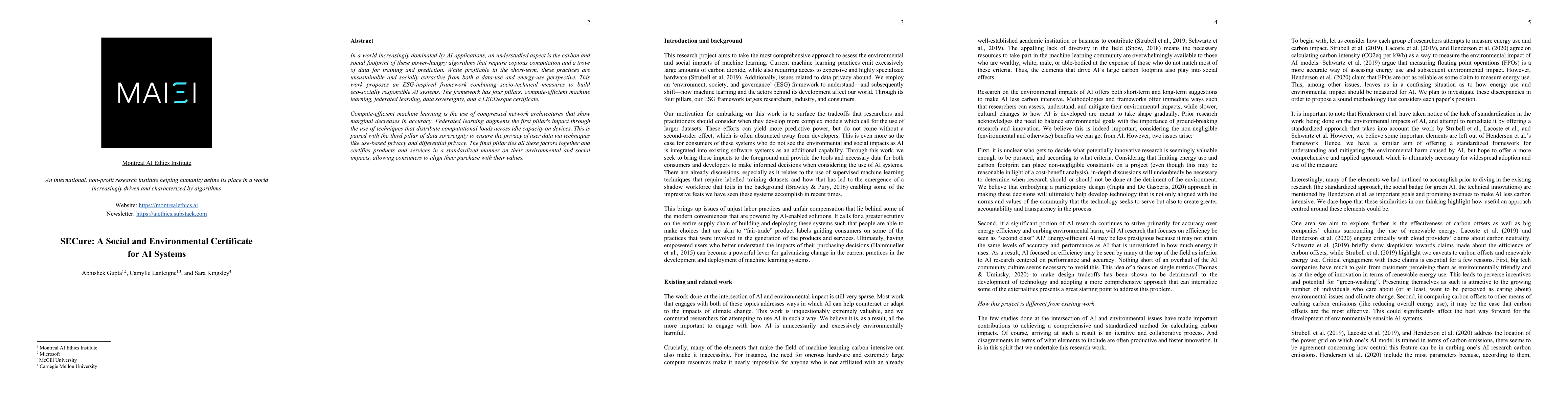 Thumbnail for SECure: A Social and Environmental Certificate for AI Systems