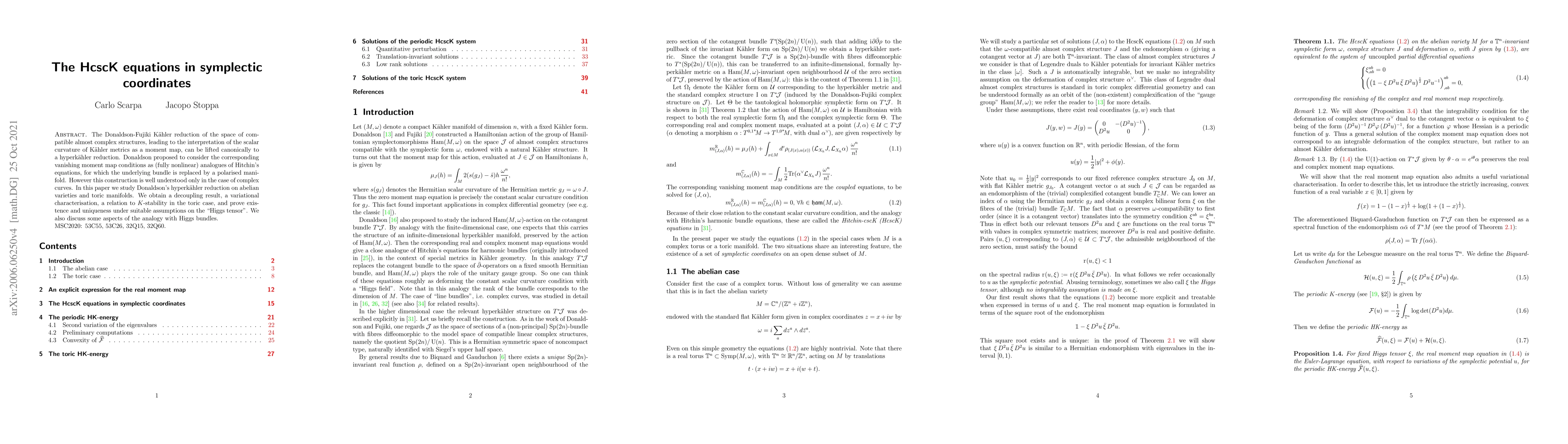 Thumbnail for The HcscK equations in symplectic coordinates