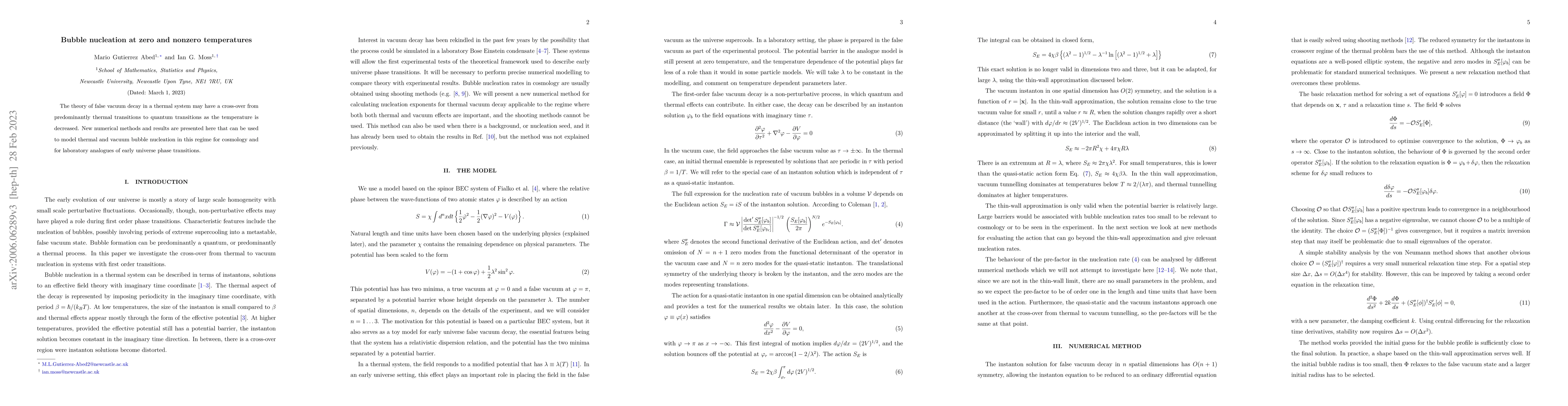 Thumbnail for Bubble nucleation at zero and nonzero temperatures