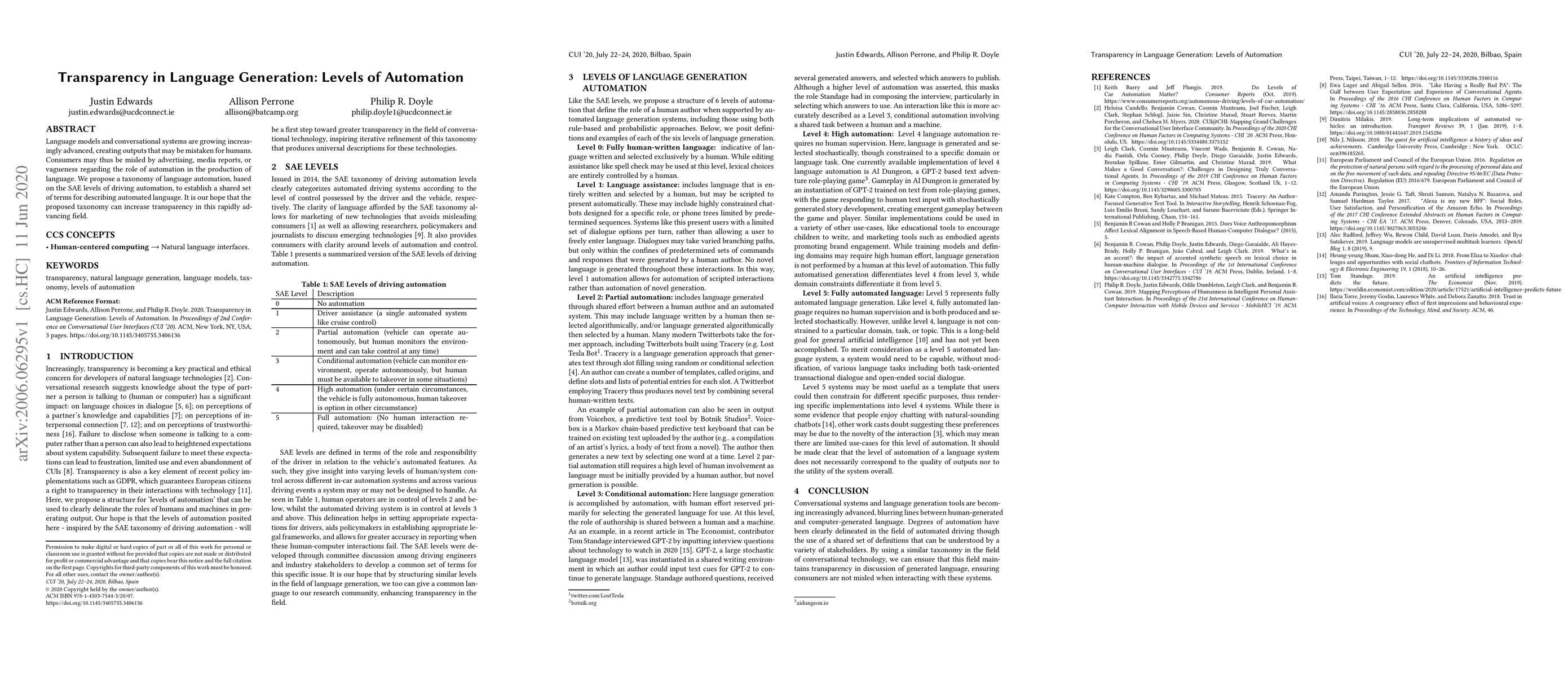 Thumbnail for Transparency in Language Generation: Levels of Automation