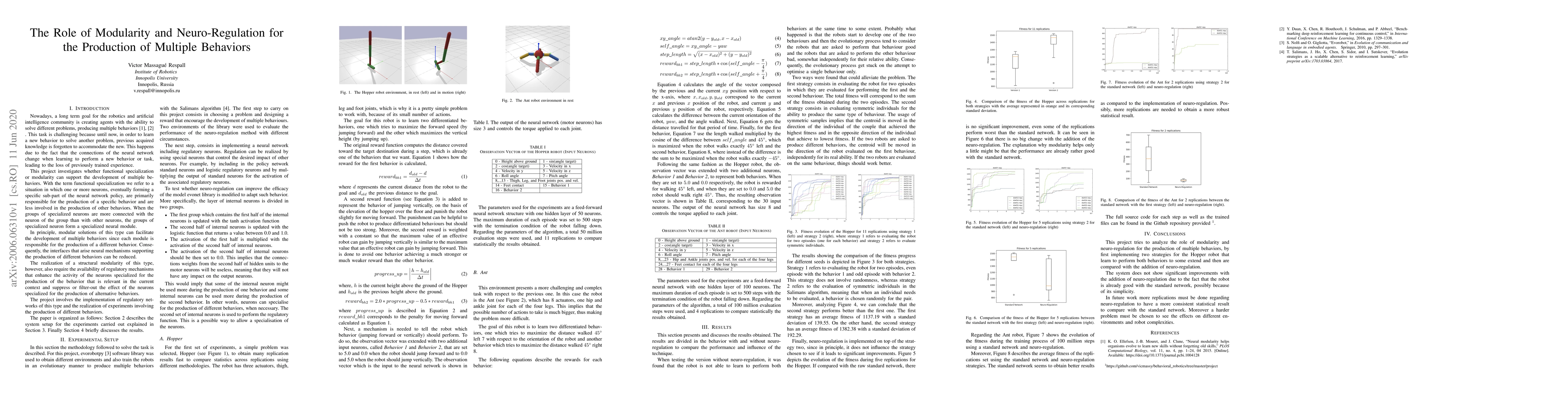 Thumbnail for The Role of Modularity and Neuro-Regulation for the Production of
  Multiple Behaviors