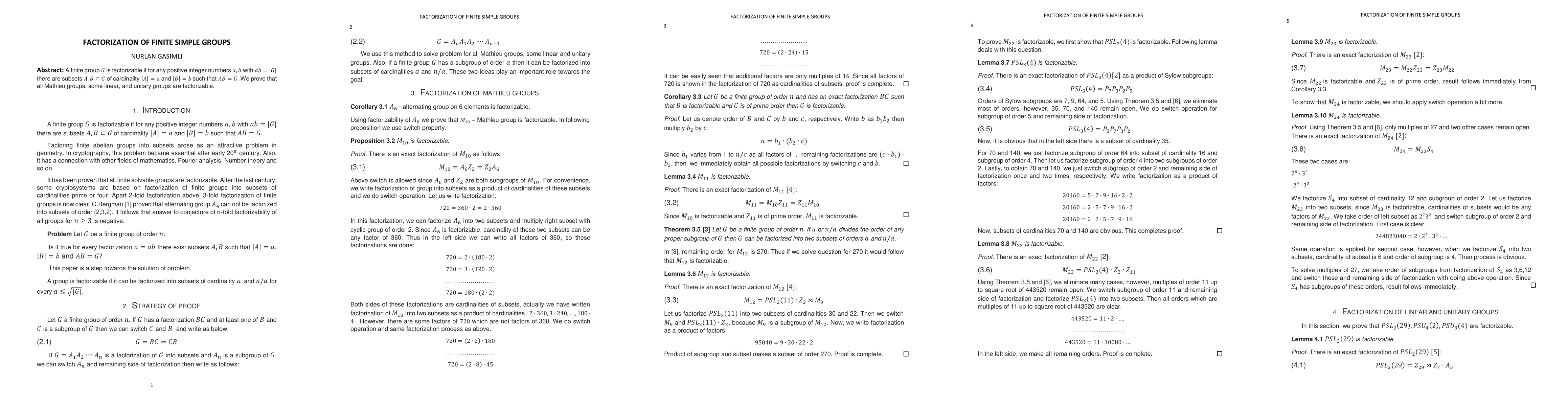 Thumbnail for Factorization of finite simple groups
