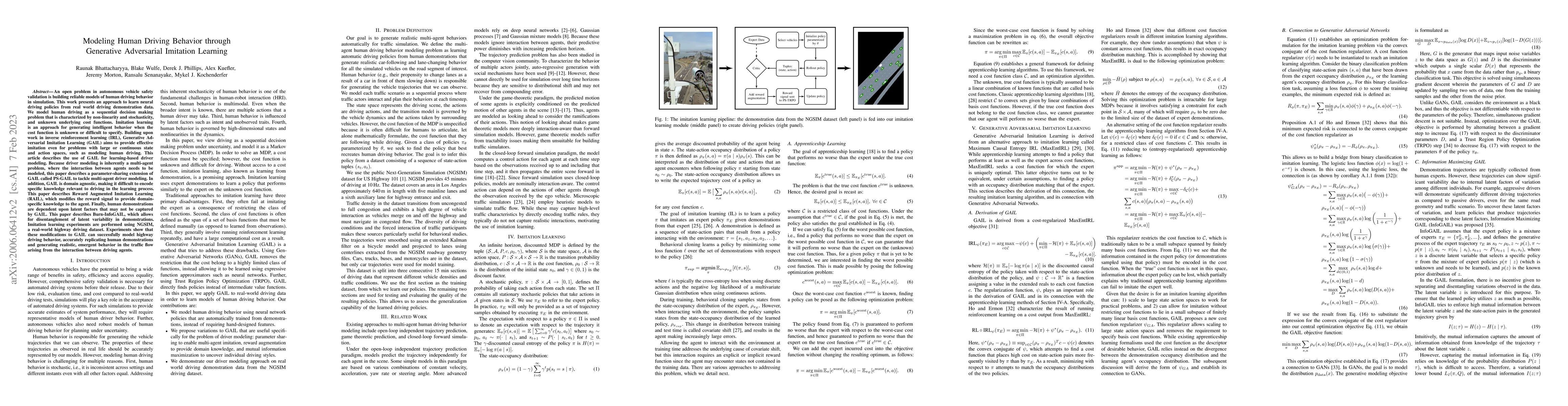 Thumbnail for Modeling Human Driving Behavior through Generative Adversarial Imitation
  Learning
