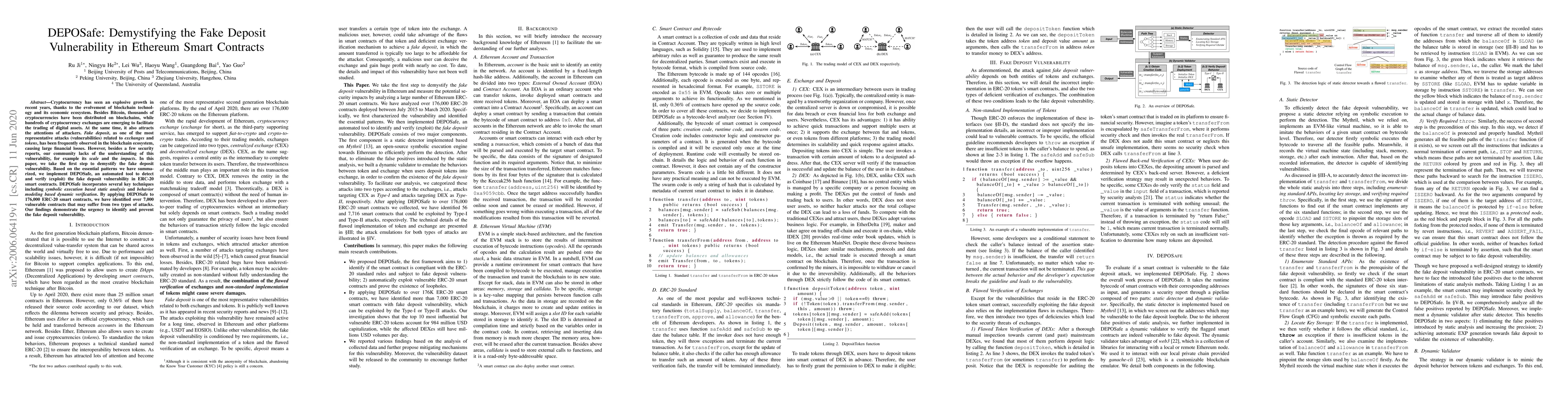 Thumbnail for DEPOSafe: Demystifying the Fake Deposit Vulnerability in Ethereum Smart
  Contracts