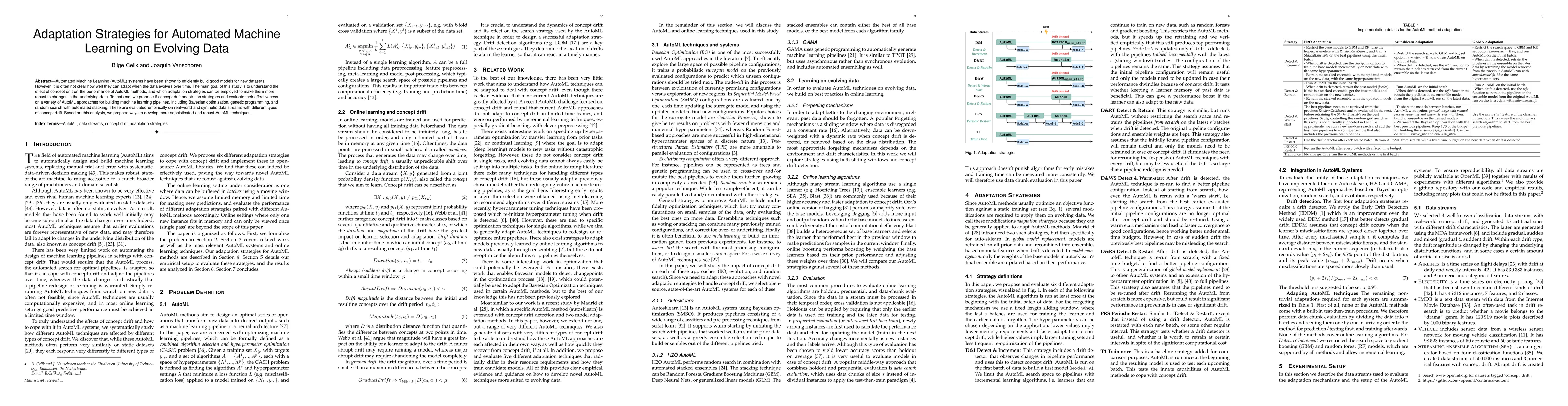 Thumbnail for Adaptation Strategies for Automated Machine Learning on Evolving Data