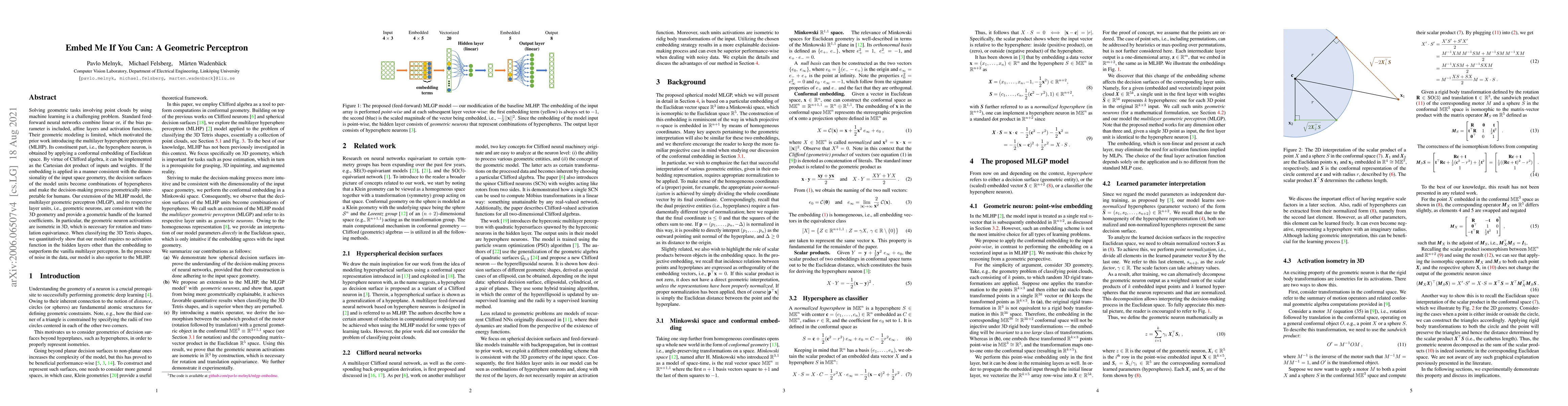 Thumbnail for Embed Me If You Can: A Geometric Perceptron