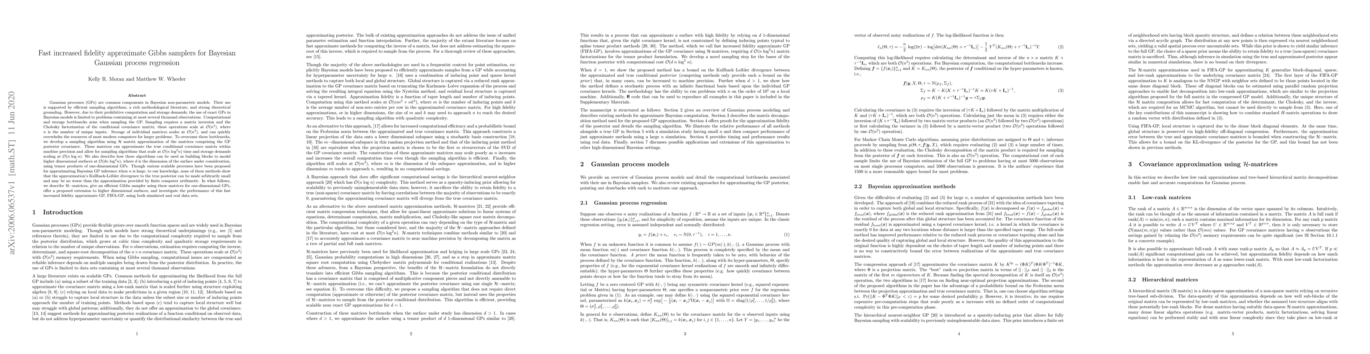 Thumbnail for Fast increased fidelity approximate Gibbs samplers for Bayesian Gaussian
  process regression