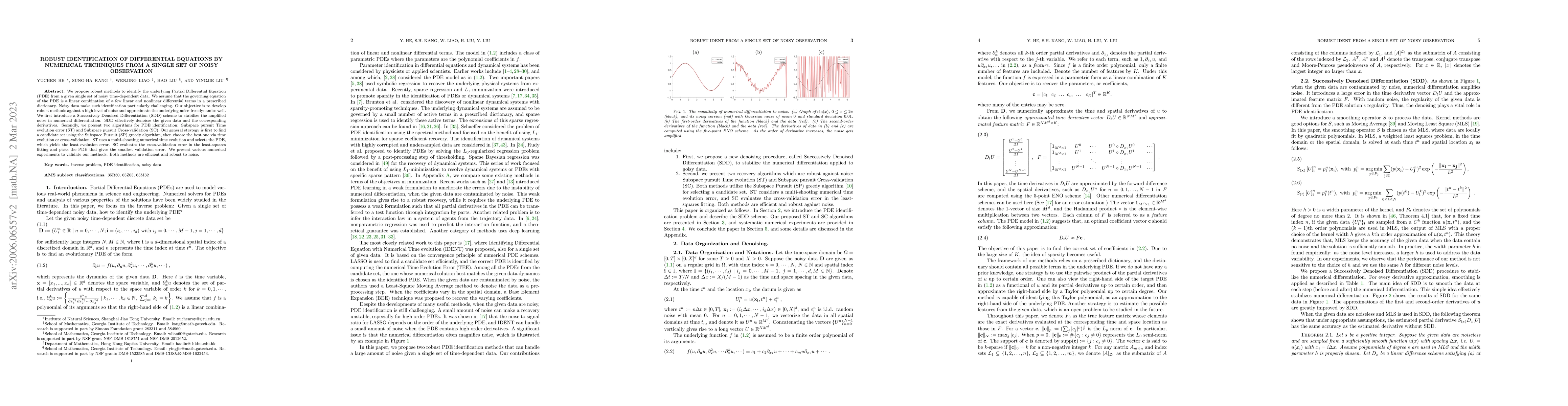 Thumbnail for Robust Identification of Differential Equations by Numerical Techniques
  from a Single Set of Noisy Observation