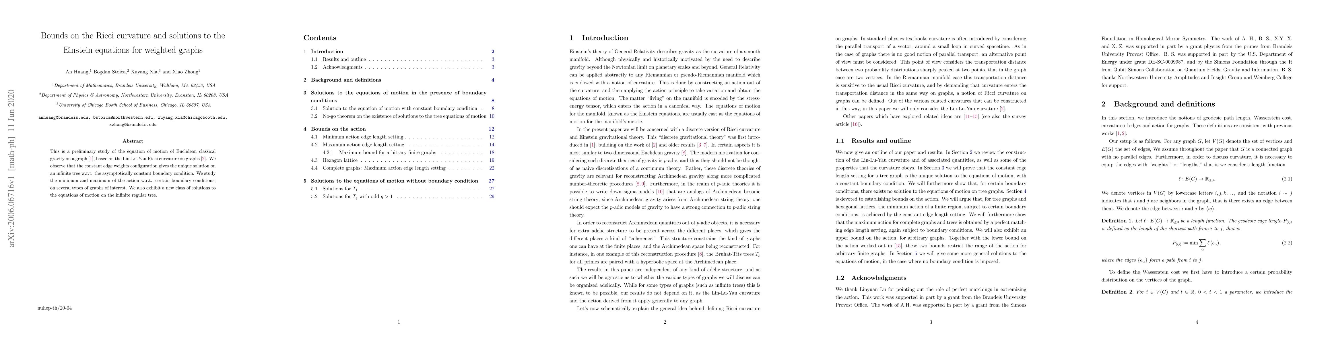Thumbnail for Bounds on the Ricci curvature and solutions to the Einstein equations
  for weighted graphs