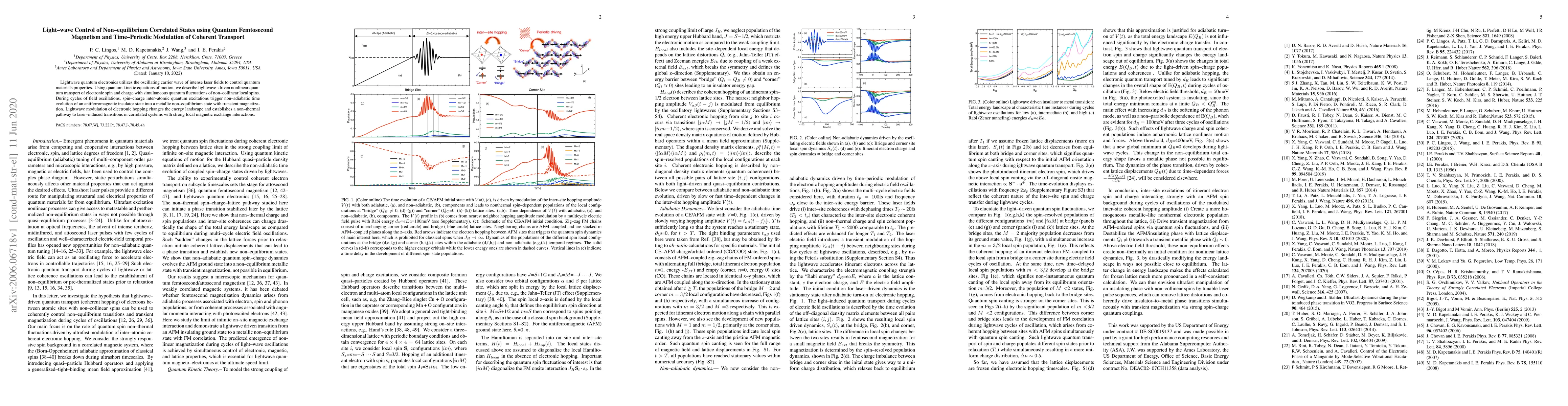 Thumbnail for Light-wave Control of Non-equilibrium Correlated States using Quantum
  Femtosecond Magnetism and Time-Periodic Modulation of Coherent Transport