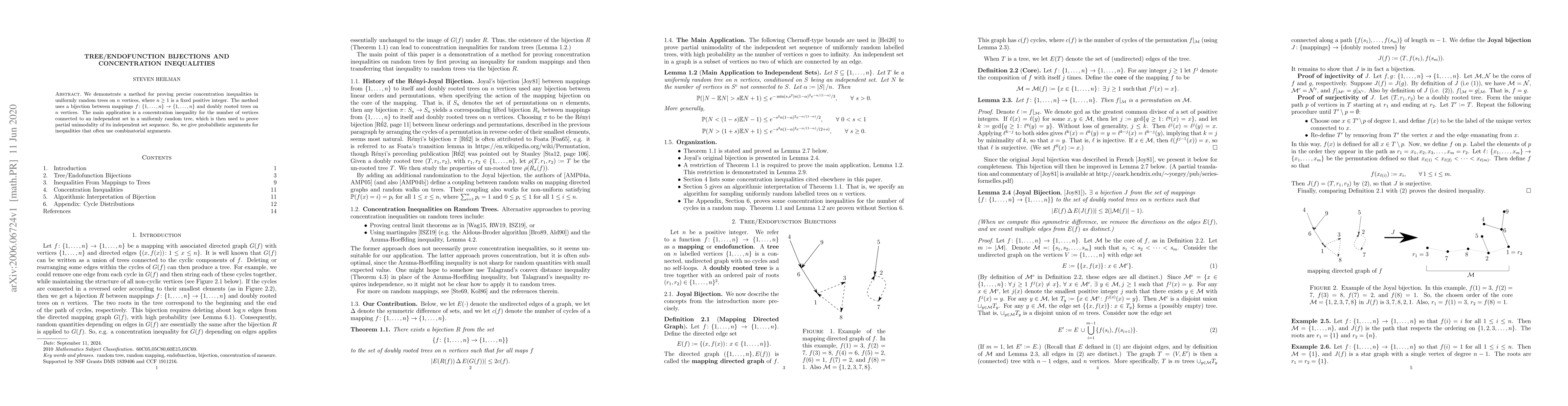 Thumbnail for Tree/Endofunction Bijections and Concentration Inequalities