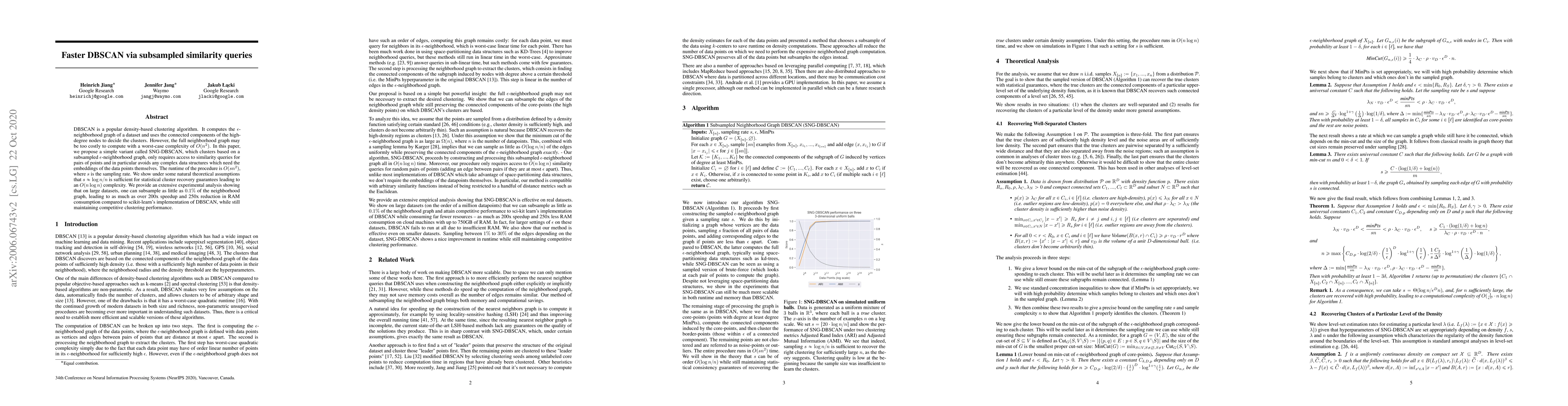 Thumbnail for Faster DBSCAN via subsampled similarity queries