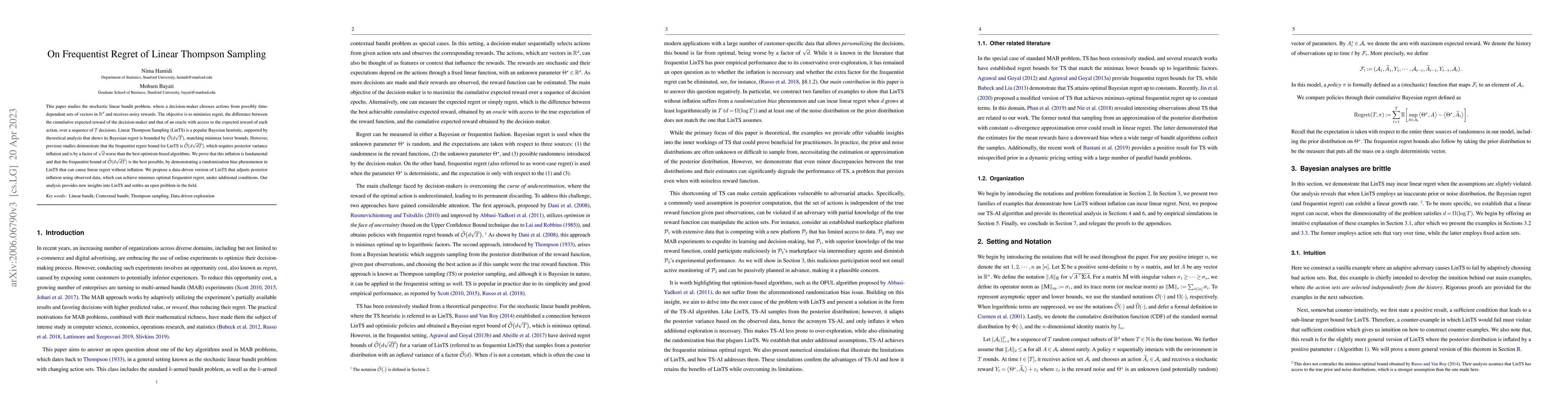 Thumbnail for On Frequentist Regret of Linear Thompson Sampling