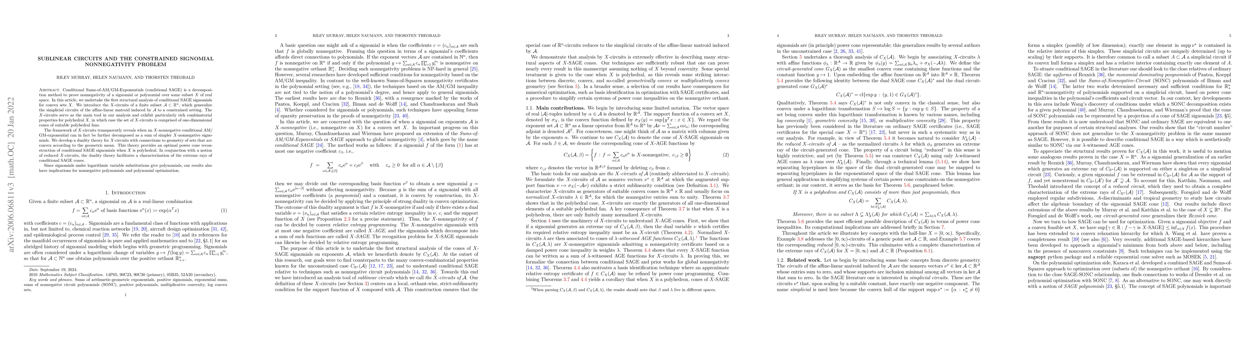 Thumbnail for Sublinear Circuits and the Constrained Signomial Nonnegativity Problem