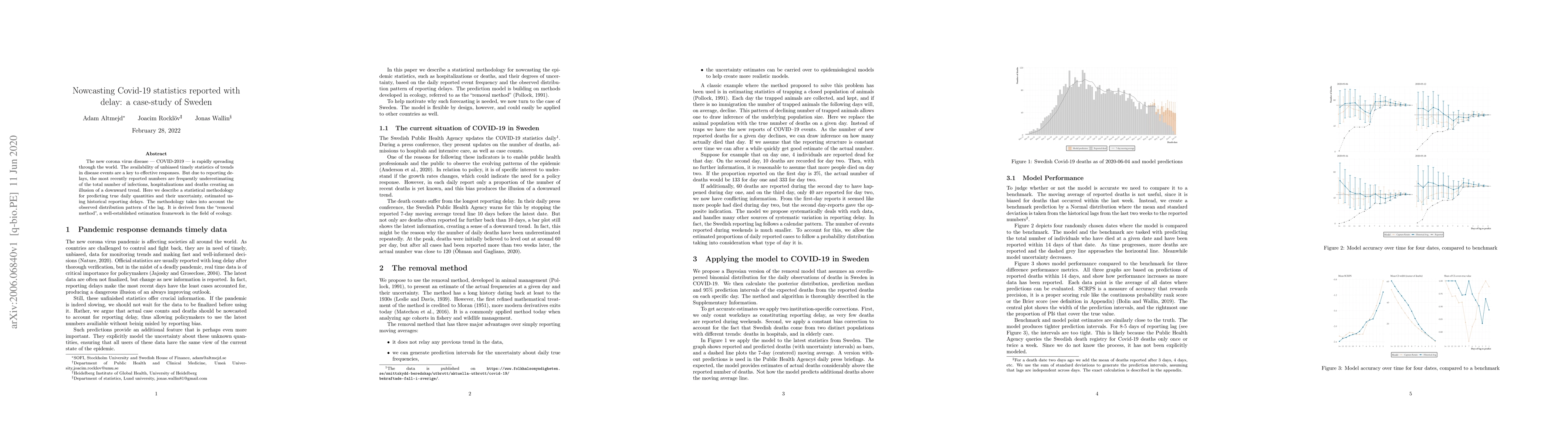 Thumbnail for Nowcasting Covid-19 statistics reported withdelay: a case-study of
  Sweden
