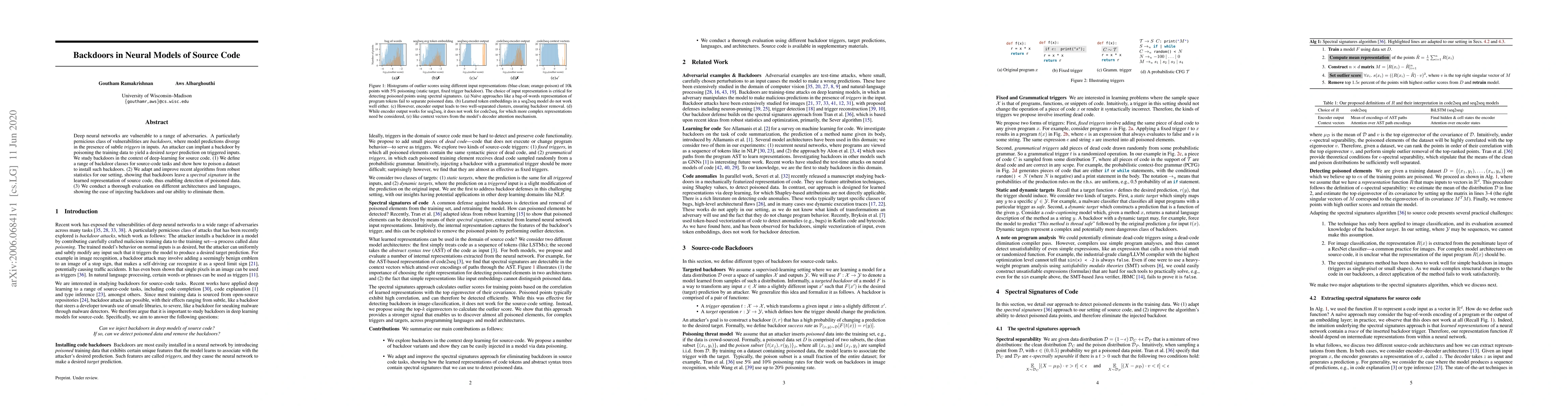 Thumbnail for Backdoors in Neural Models of Source Code