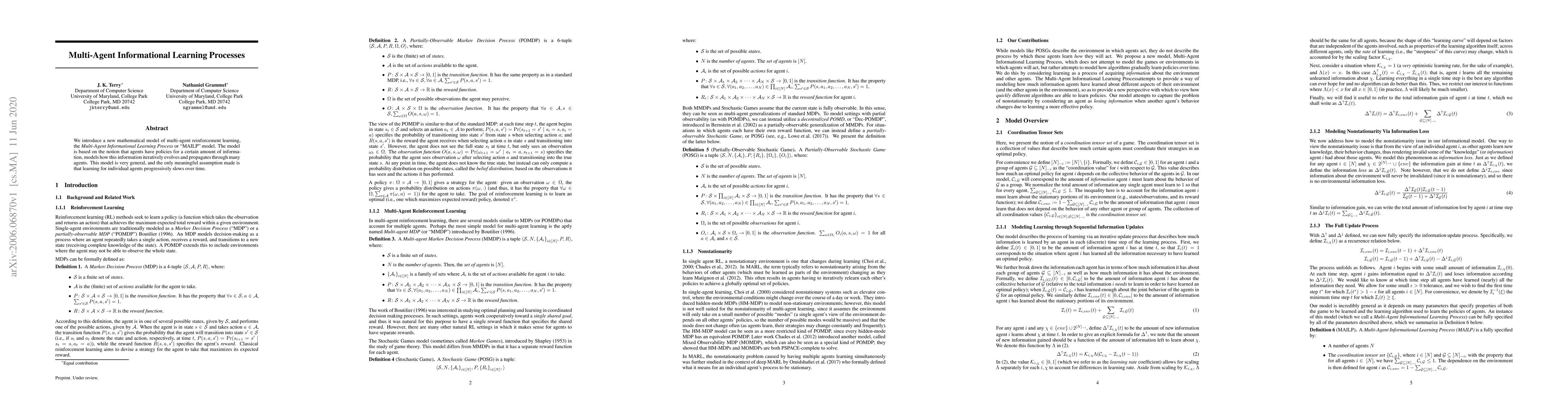 Thumbnail for Multi-Agent Informational Learning Processes
