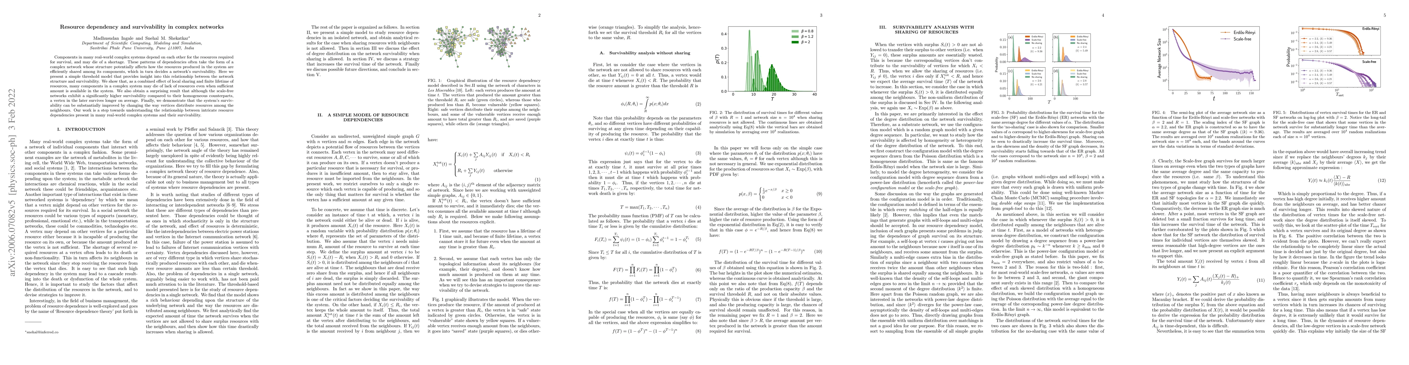 Thumbnail for Resource dependency and survivability in complex networks