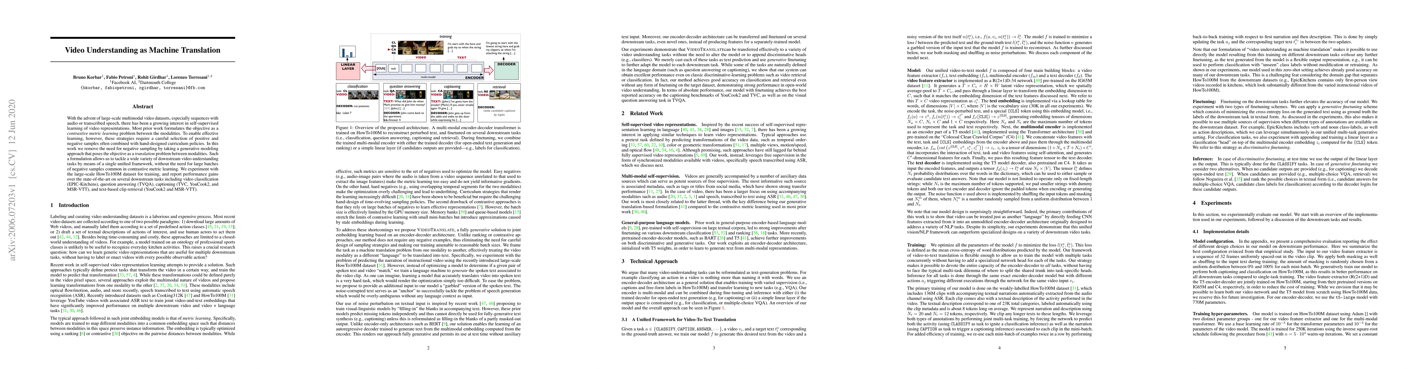Thumbnail for Video Understanding as Machine Translation