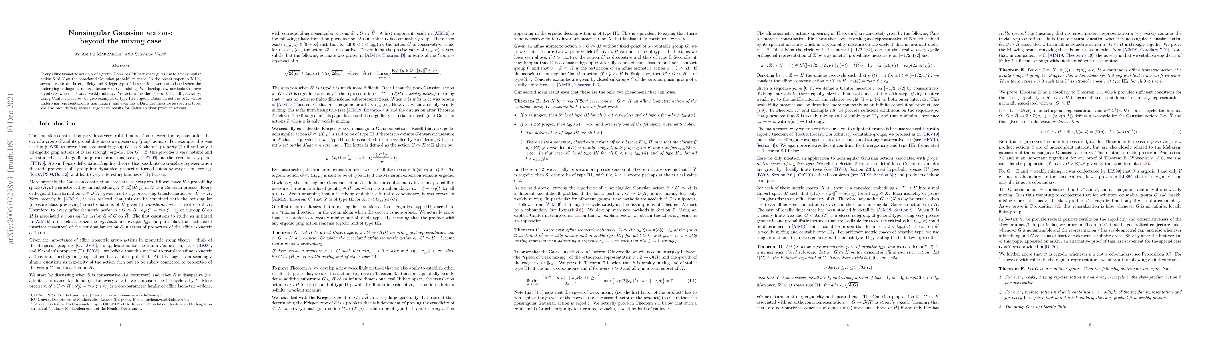 Thumbnail for Nonsingular Gaussian actions: beyond the mixing case