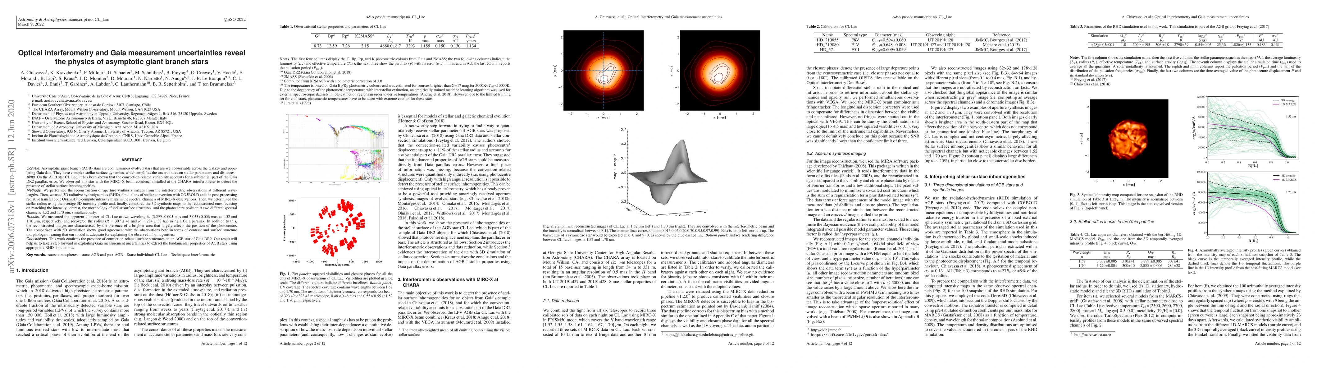 Thumbnail for Optical interferometry and Gaia measurement uncertainties reveal the
  physics of asymptotic giant branch stars