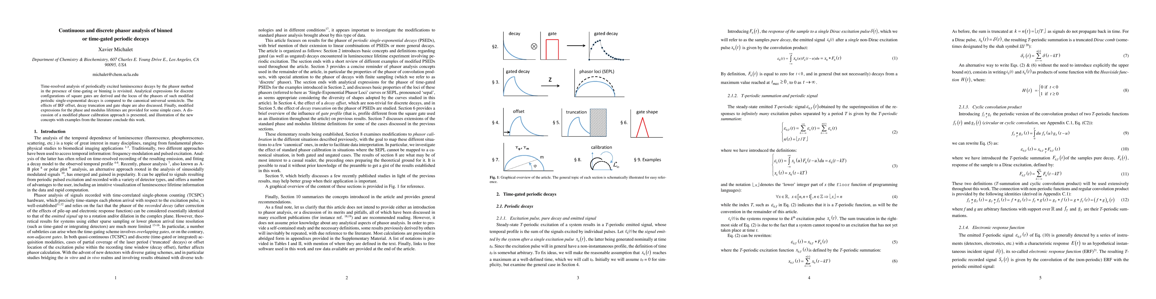 Thumbnail for Continuous and discrete phasor analysis of binned or time-gated periodic
  decays
