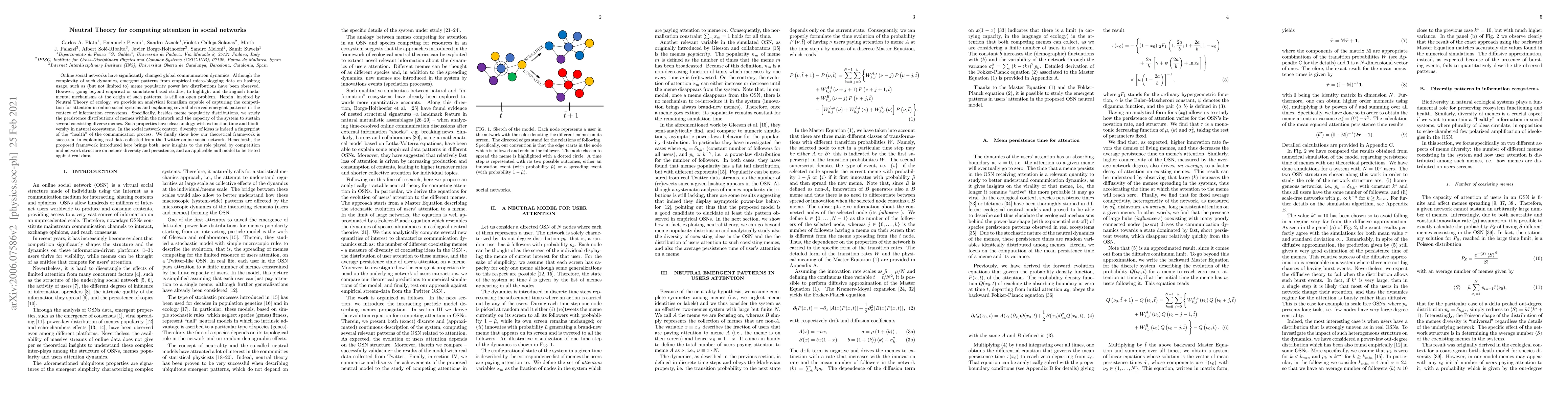 Thumbnail for Neutral Theory for competing attention in social networks