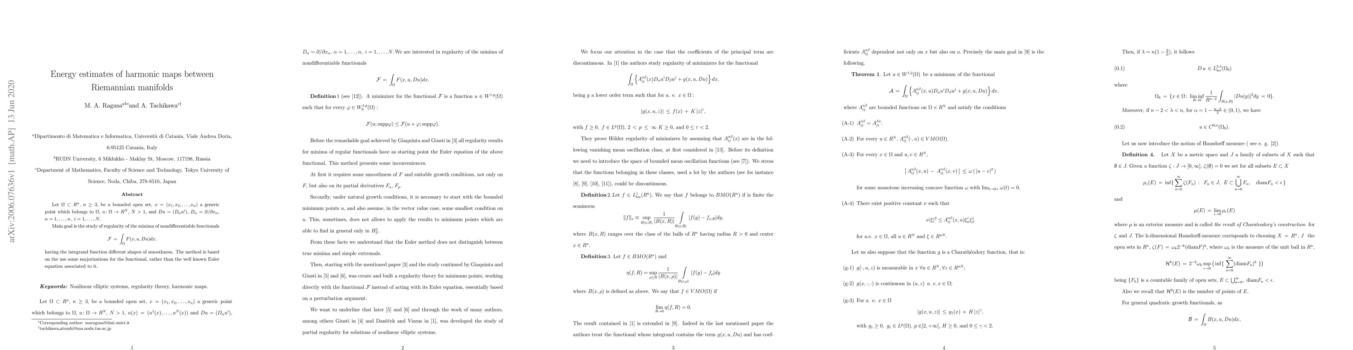 Thumbnail for Energy estimates of harmonic maps between Riemannian manifolds