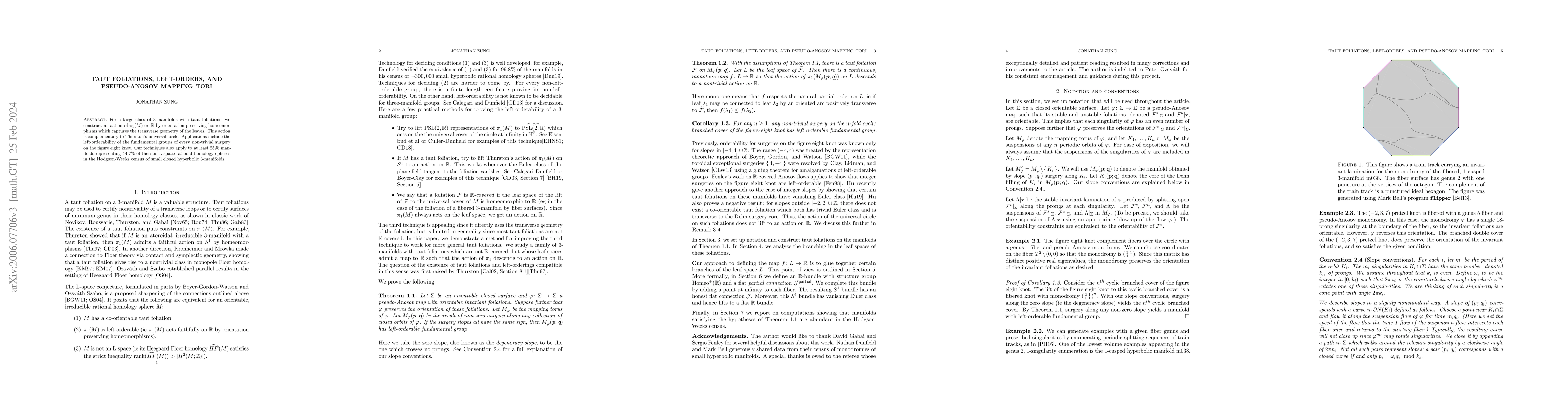 Thumbnail for Taut foliations, left-orders, and pseudo-Anosov mapping tori