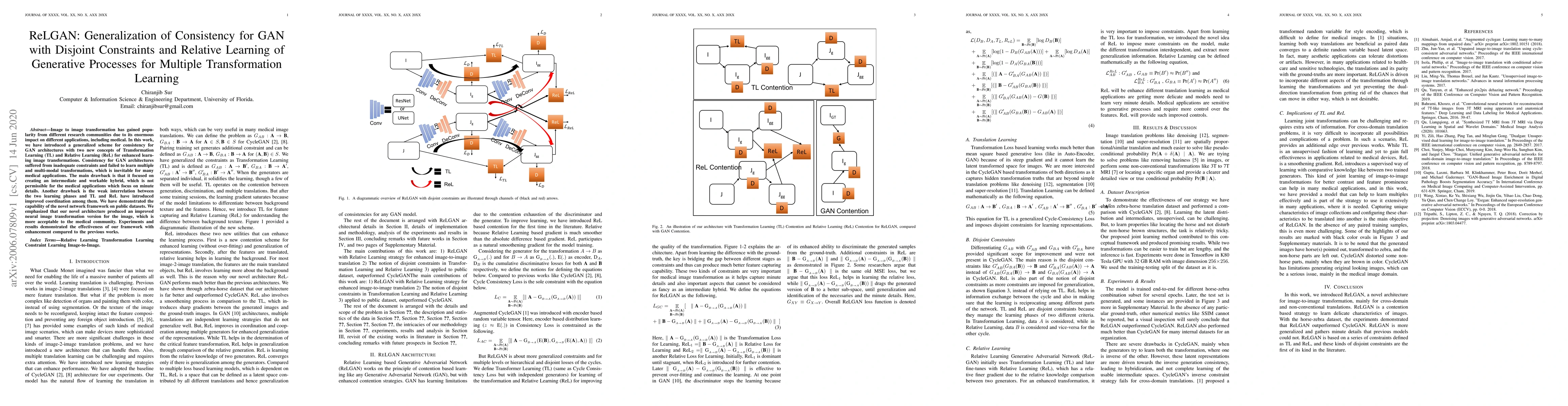 Thumbnail for ReLGAN: Generalization of Consistency for GAN with Disjoint Constraints
  and Relative Learning of Generative Processes for Multiple Transformation
  Learning