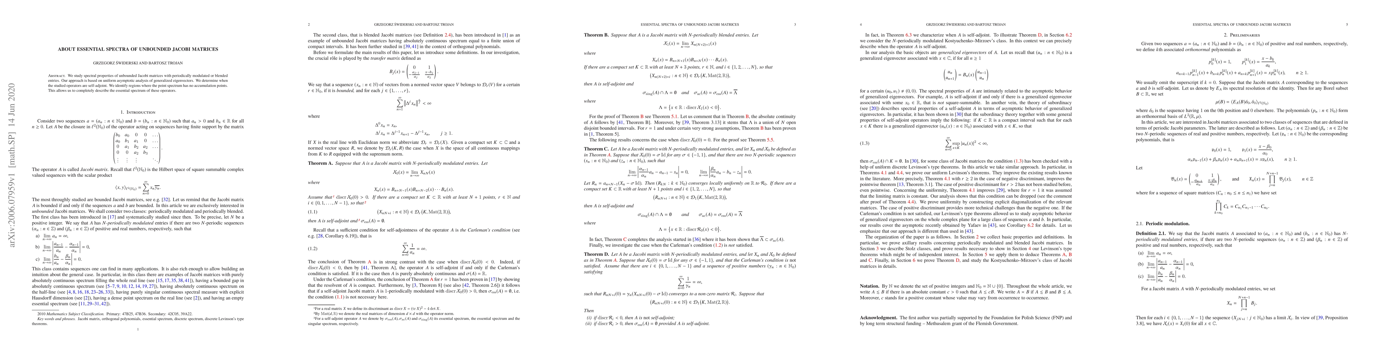 Thumbnail for About essential spectra of unbounded Jacobi matrices