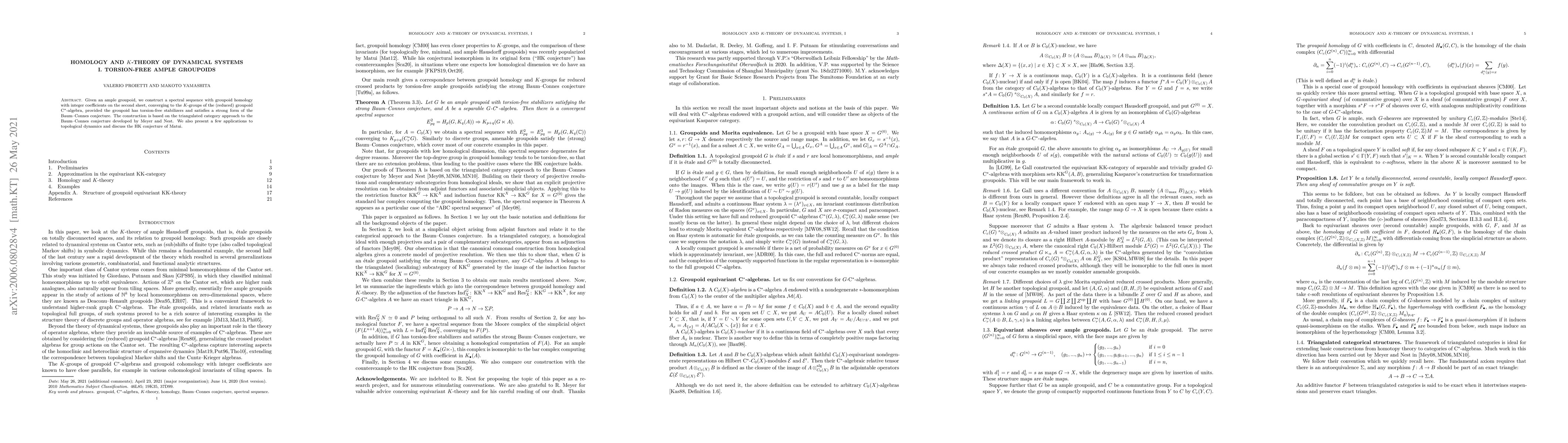 Thumbnail for Homology and K-theory of dynamical systems. I. torsion-free ample
  groupoids