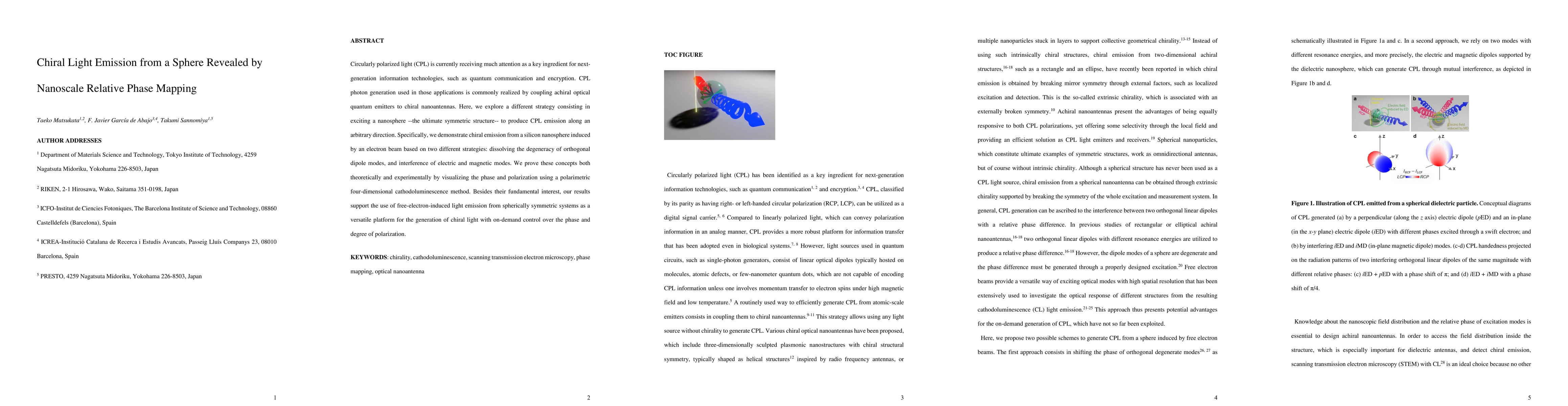 Thumbnail for Chiral Light Emission from a Sphere Revealed by Nanoscale Relative Phase
  Mapping