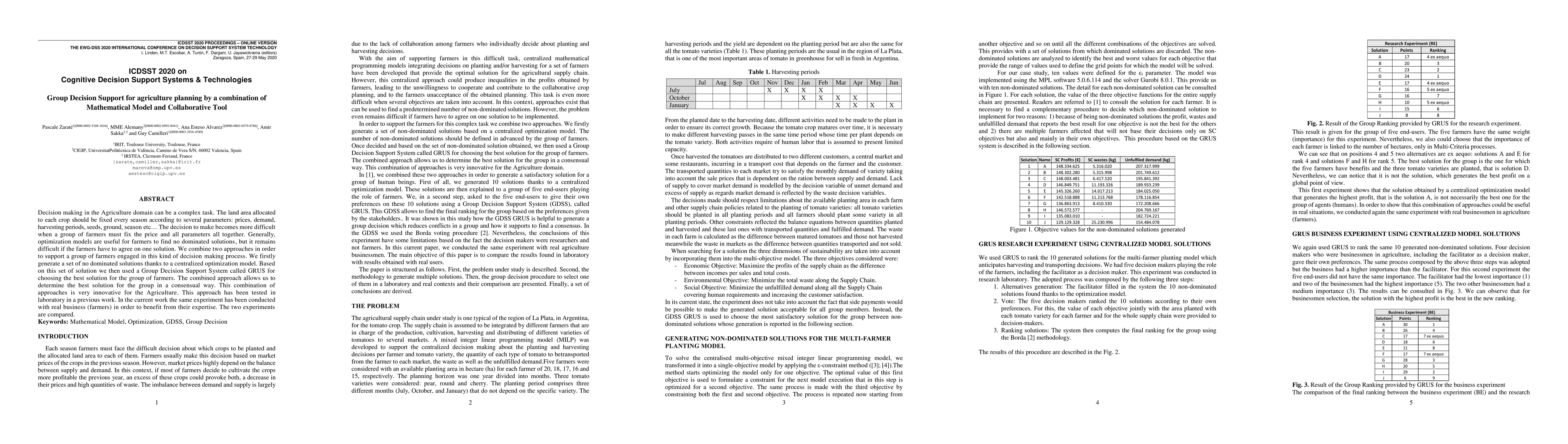 Thumbnail for Group Decision Support for agriculture planning by a combination of
  Mathematical Model and Collaborative Tool