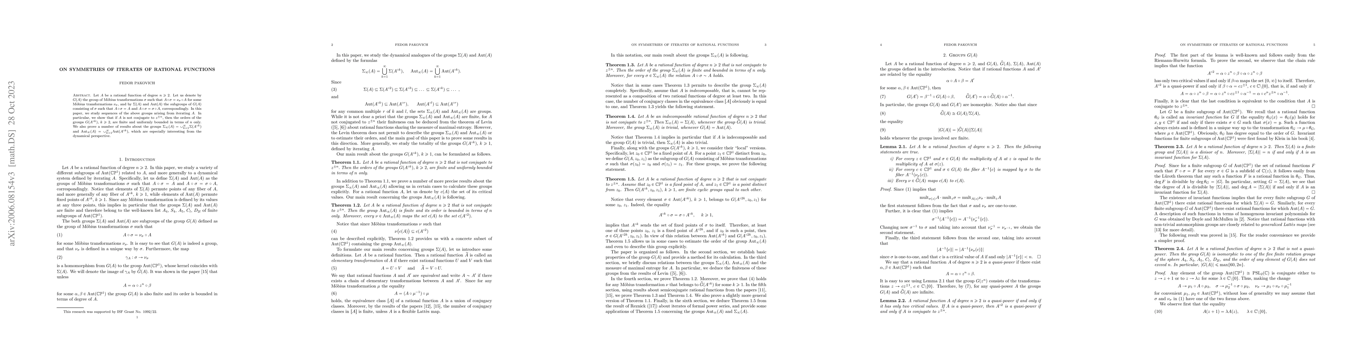 Thumbnail for On symmetries of iterates of rational functions