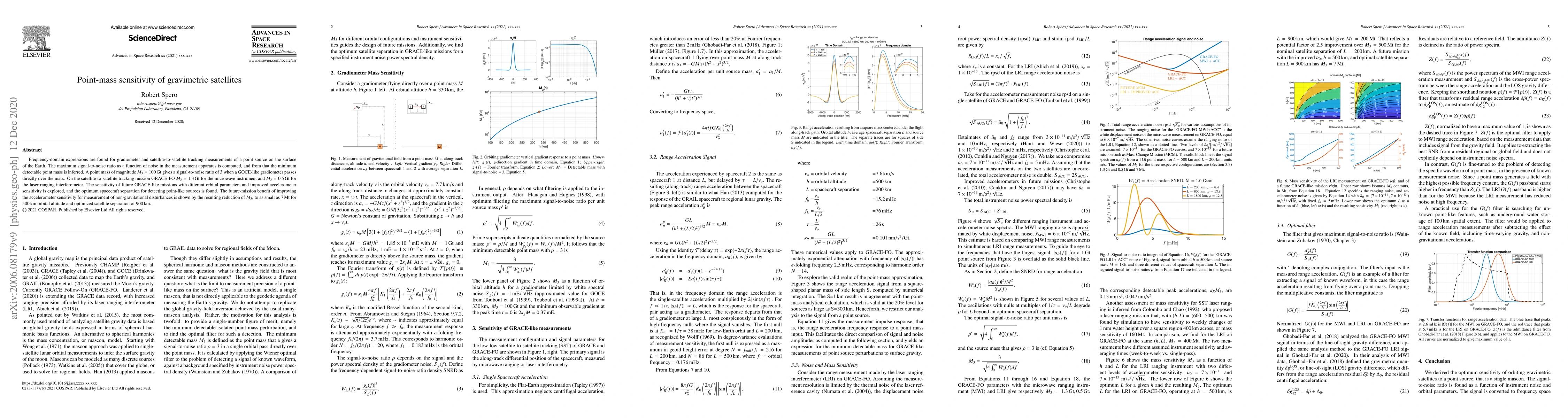 Thumbnail for Mass sensitivity of gravimetric satellites